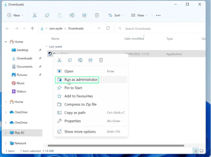 Run as Administrator