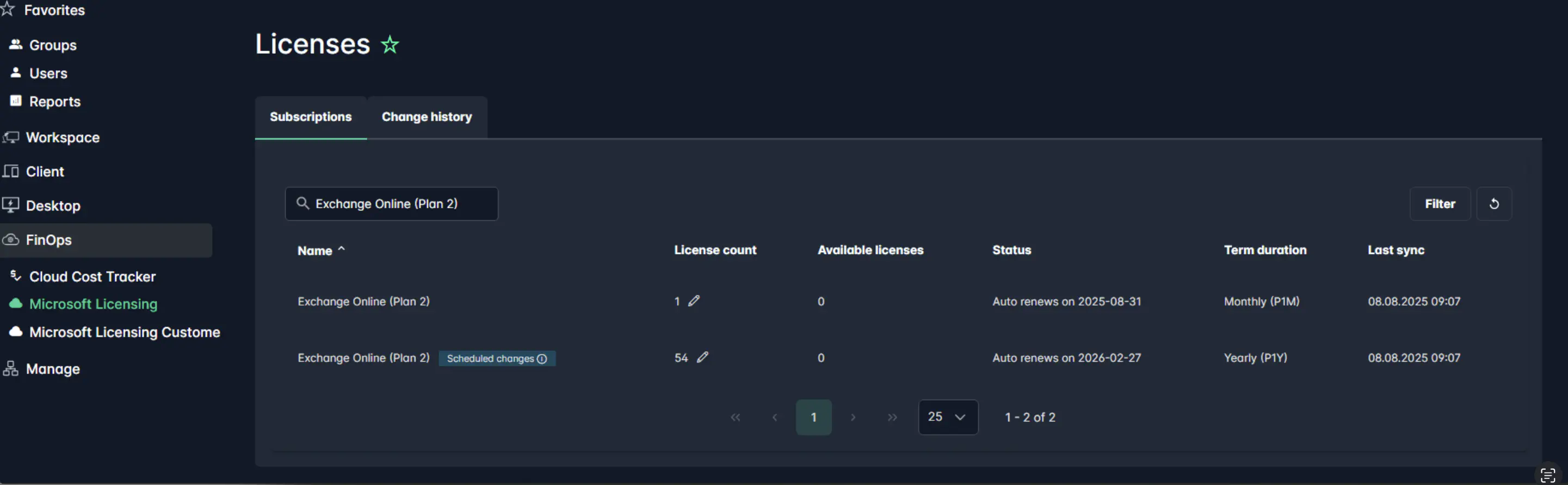 Adjusting License Counts
