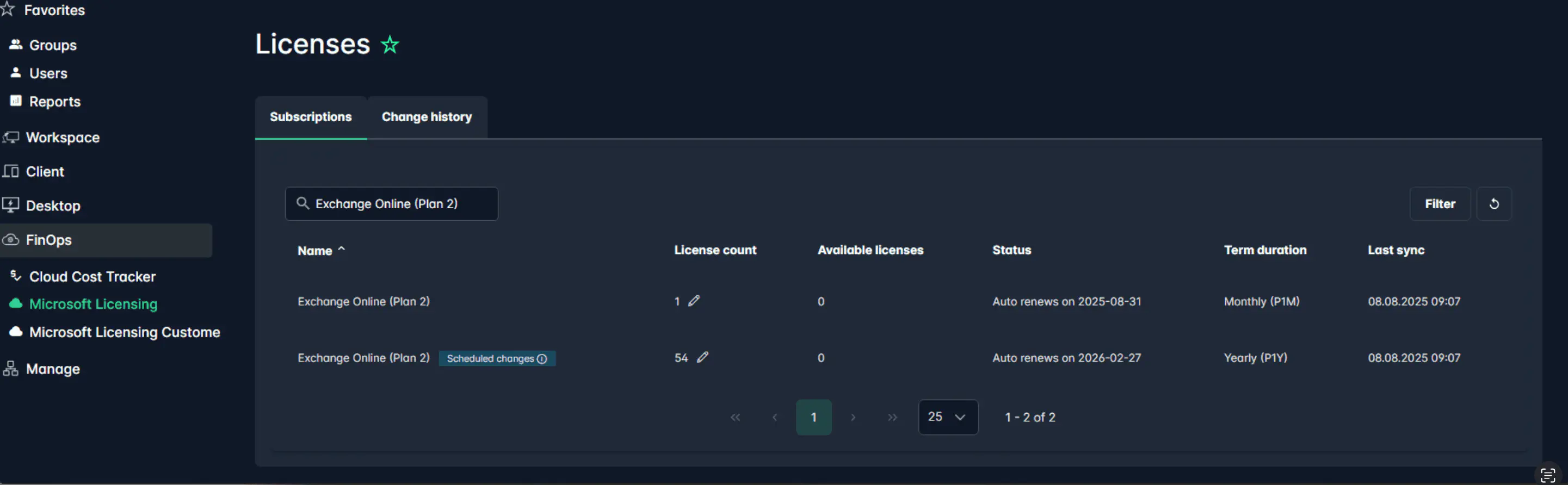 Adjusting License Counts
