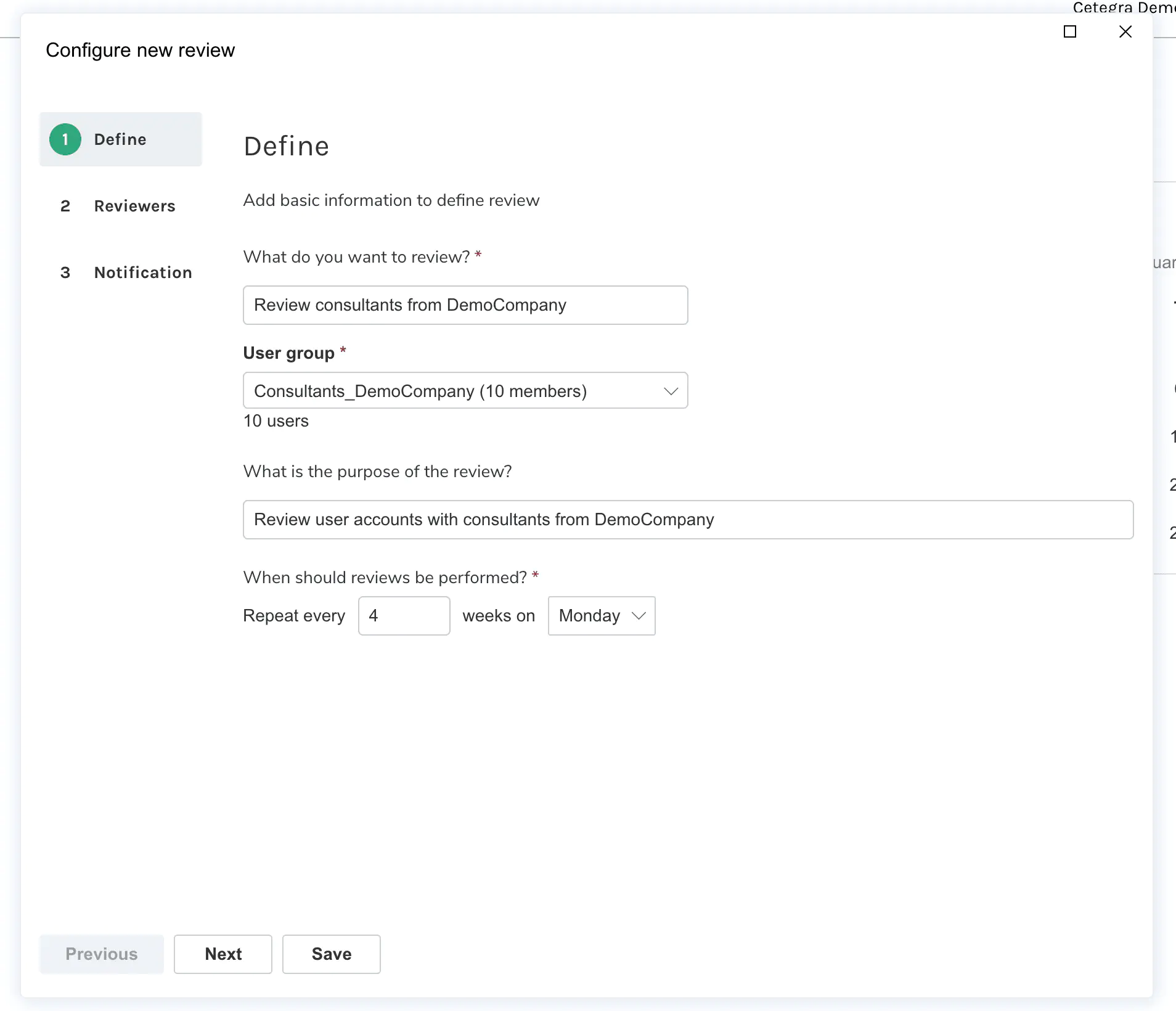 Review Interval Configuration