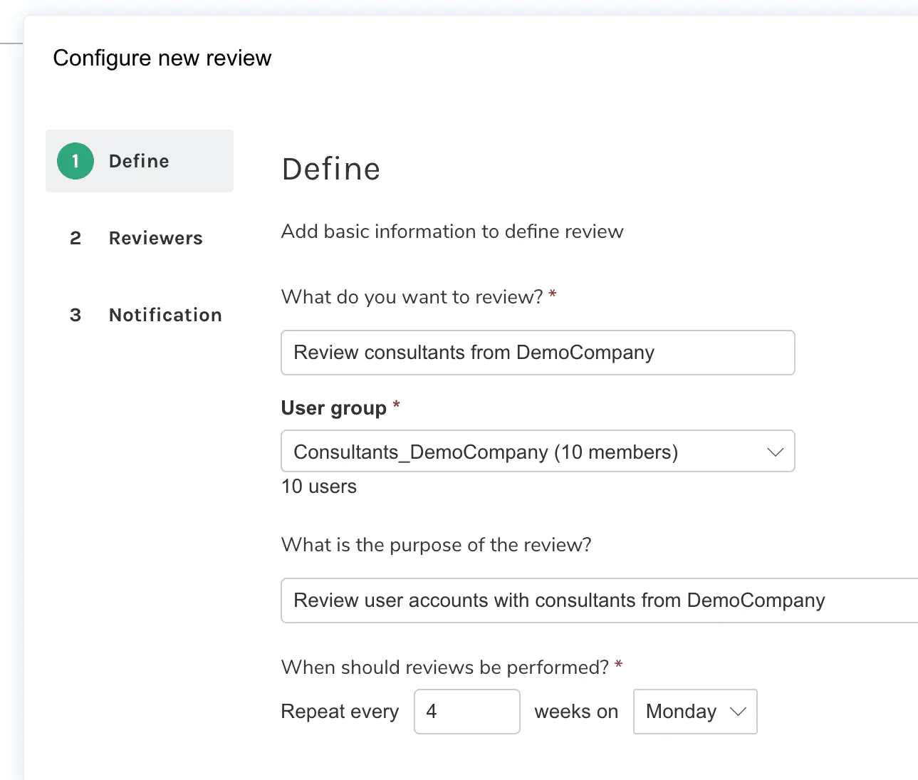 Review Interval Configuration