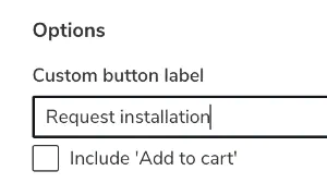 Screenshot: Order now button label customization