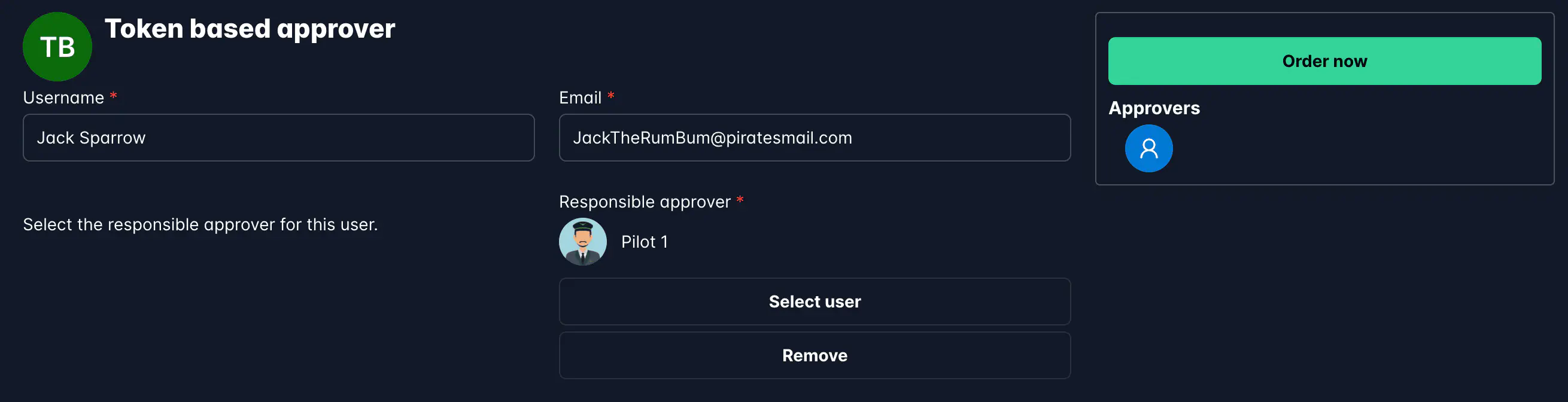 Screenshot: Approval confirmation screen