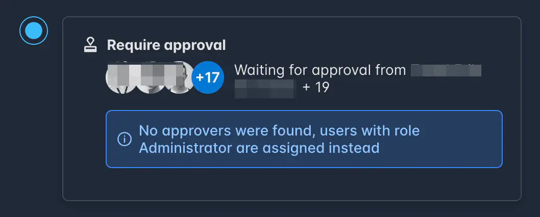 Screenshot: Workspace Admin fallback approval assignment