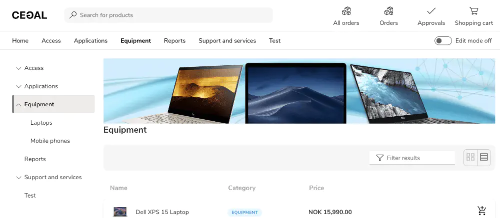 Screenshot: Category banner image displayed above product list