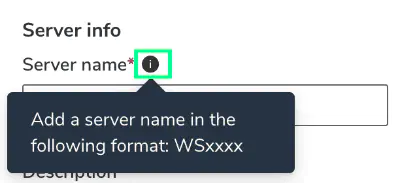 Screenshot: Info icon with tooltip help text
