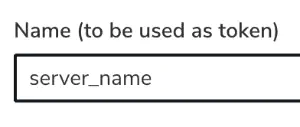 Screenshot: Setting token name for input field