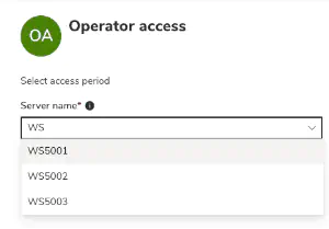 Screenshot: Dropdown list with searchable options
