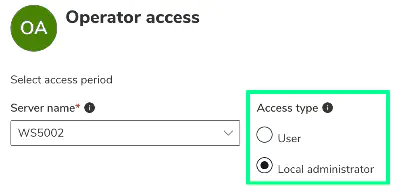 Screenshot: Radio button configuration options