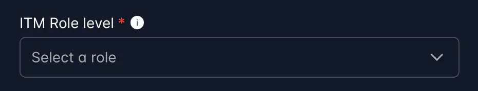Screenshot: Dropdown field with placeholder text