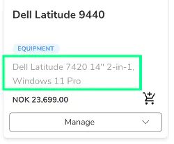 Screenshot: Example showing subtitle placement below product title
