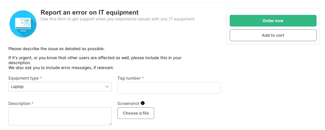 Screenshot: Form-focused layout with small image preview