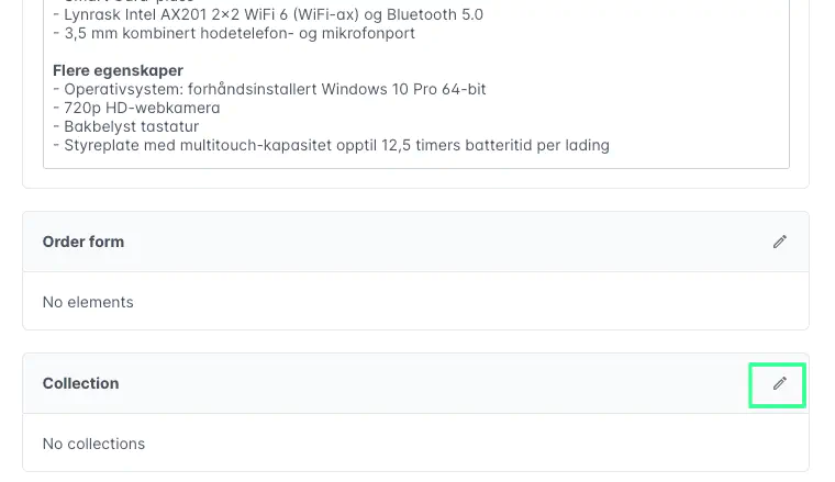 Screenshot: Editing related products in the product editor